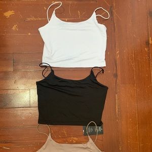seamless tanks set; black, white, beige
